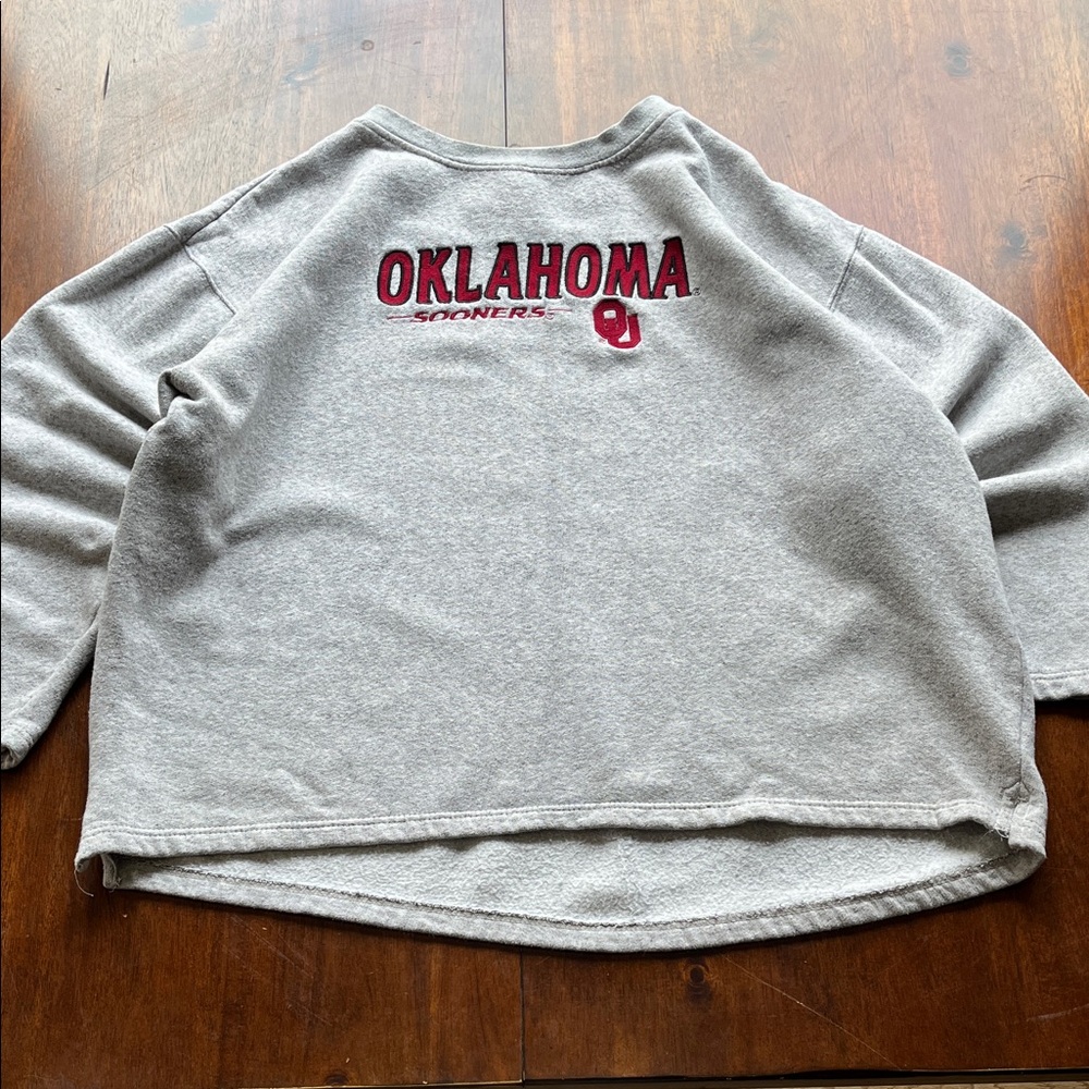 VTG Oklahoma Sooners Gray Mid Sleeve Sweatshirt Size XL